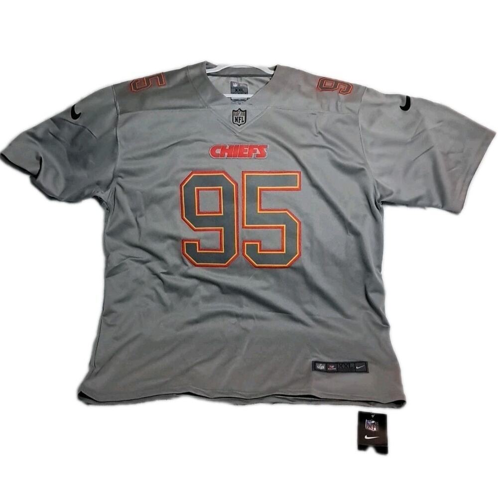 Nike Kansas City Chiefs Jones #95 Gray Football Jersey Size XXL